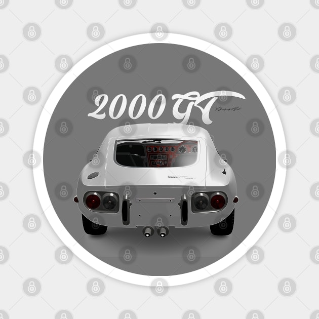 toyota 2000gt 1965 Back White Magnet by PjesusArt